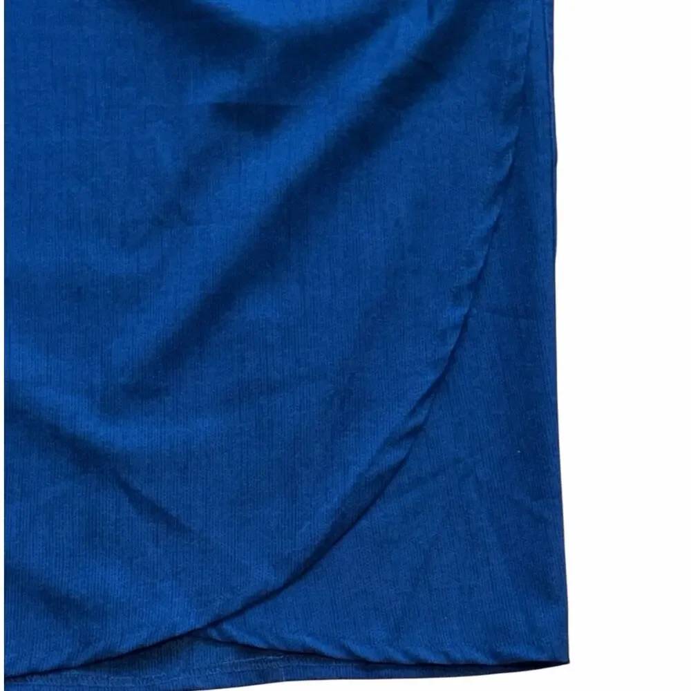 RipSkirt Hawaii Indigo Blue Adjustable Wrap Skirt Large Knee Length 3 Pockets - Picture 6 of 7